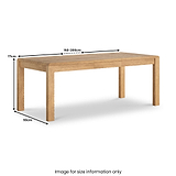 Penryn Oak 150-200cm Extending Dining Table Size guide from Roseland Furniture