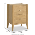 Cavell Oak 2 Drawer Bedside Natural  from Roseland Furniture