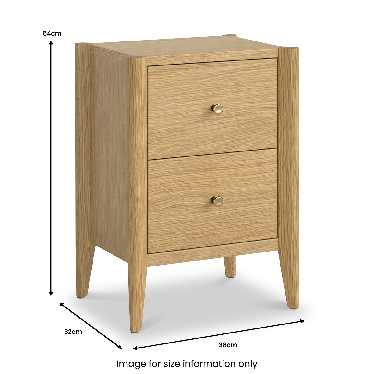Cavell Oak 2 Drawer Bedside Natural  from Roseland Furniture