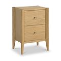 Cavell Oak 2 Drawer Bedside Natural  from Roseland Furniture