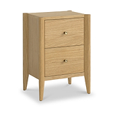 Cavell Oak 2 Drawer Bedside Natural  from Roseland Furniture