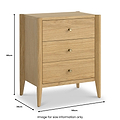Cavell Oak 3 Drawer Bedside Natural  from Roseland Furniture