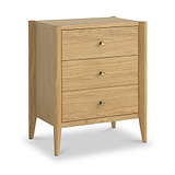 Cavell Oak 3 Drawer Bedside Natural  from Roseland Furniture