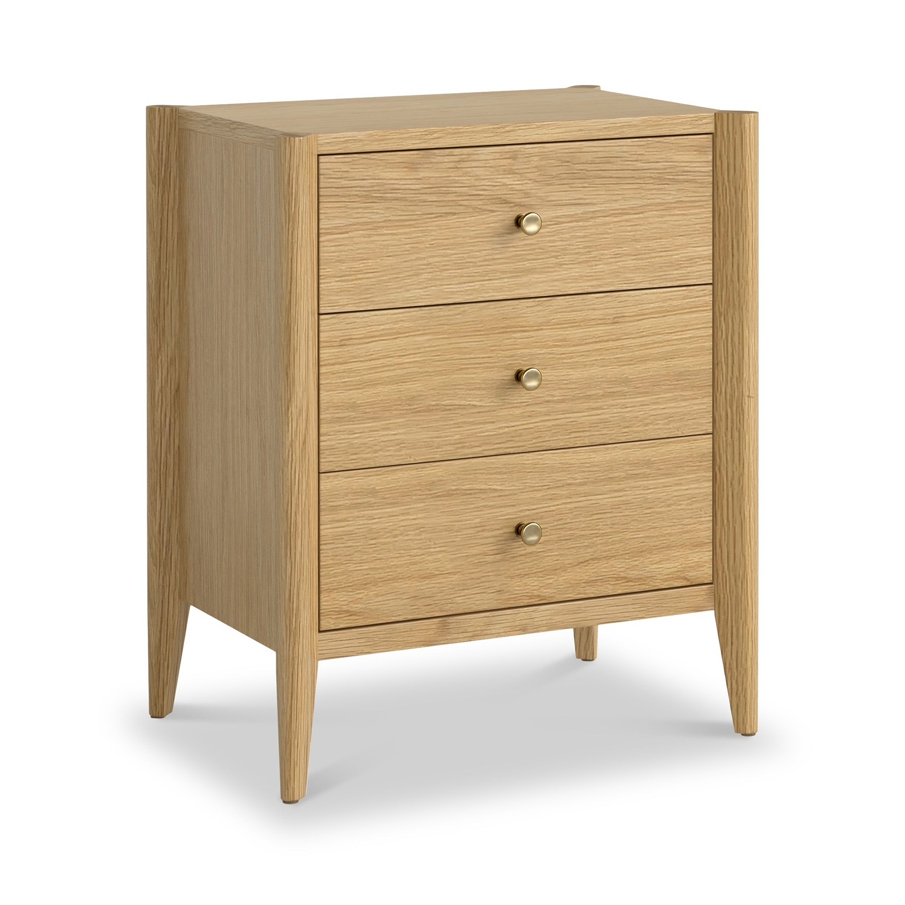 Cavell Oak 3 Drawer Bedside Natural  from Roseland Furniture