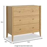 Cavell Oak 3 Drawer Chest Natural  from Roseland Furniture