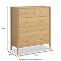 Cavell Oak 2 Over 3 Drawer Chest Natural  from Roseland Furniture