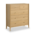 Cavell Oak 2 Over 3 Drawer Chest Natural  from Roseland Furniture