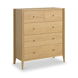 Cavell Oak 2 Over 3 Drawer Chest Natural  from Roseland Furniture