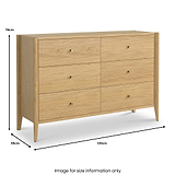Cavell Oak 6 Drawer Chest Natural  from Roseland Furniture