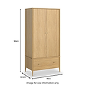 Cavell Oak Double Wardrobe Natural  from Roseland Furniture