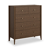 Cavell Oak 2 Over 3 Drawer Chest Brown from Roseland Furniture
