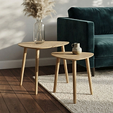 Flintham Oak Nest of Tables Dims from Roseland Furniture