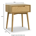 Flintham Oak 1 Drawer Side Table Dims from Roseland Furniture