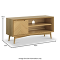 Flintham Oak 110cm Small TV Unit Dims from Roseland Furniture