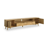Flintham Oak 210cm Wide TV Unit Dims from Roseland Furniture