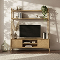 Flintham Oak 160cm Ladder Display and TV Unit Dims from Roseland Furniture