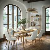 Flintham Oak 180-230cm Oval Extendable Dining Table Lifestyle