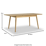 Flintham Oak 140-190cm Ext Dining Table Dims from Roseland Furniture