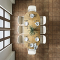 Flintham Oak 180-230cm Oval Extendable Dining Table Birdseye extending lifestyle