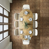 Flintham Oak 180-230cm Oval Extendable Dining Table Birdseye extending lifestyle