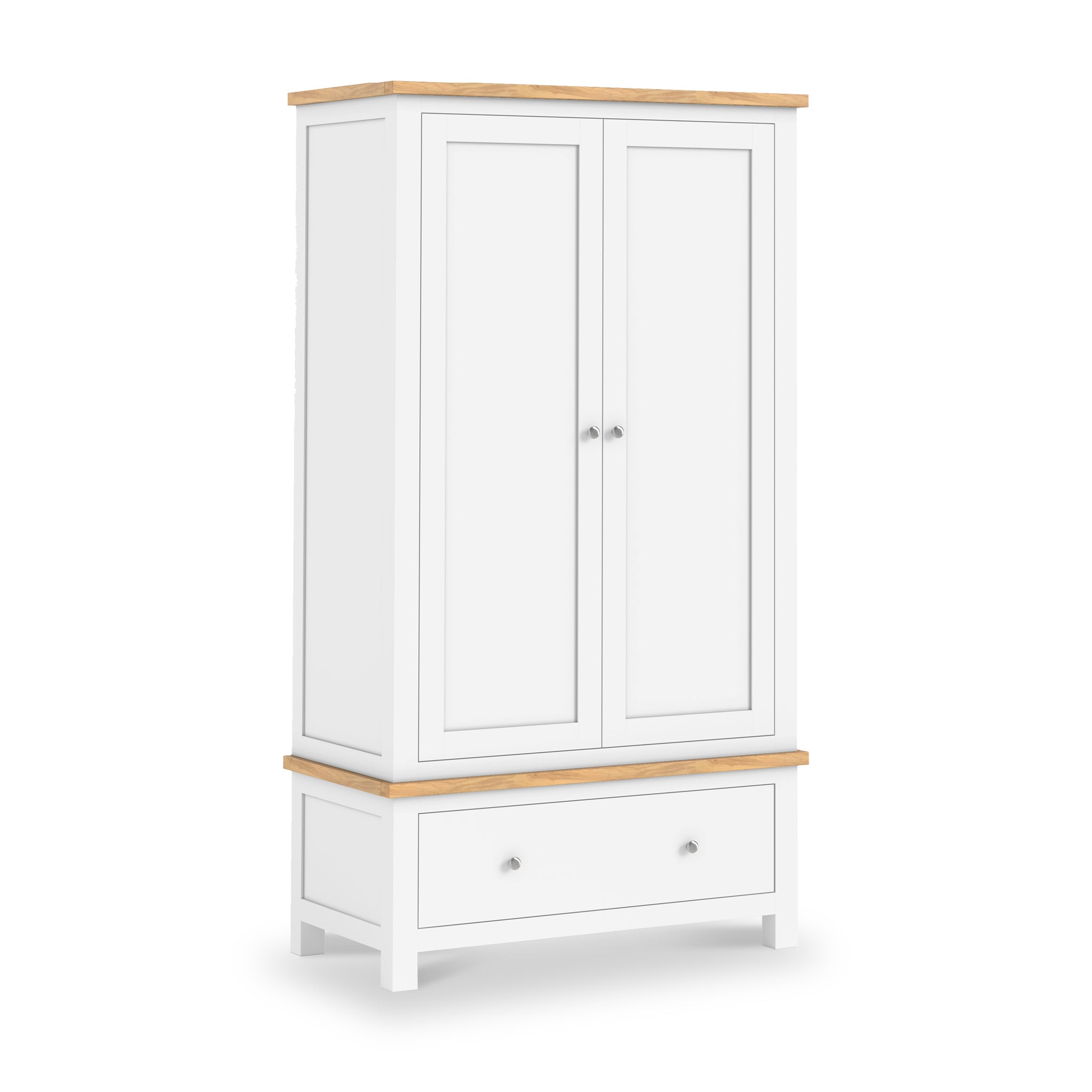 Farrow XL Double Wardrobe with Drawer | White Cream Grey | Roseland