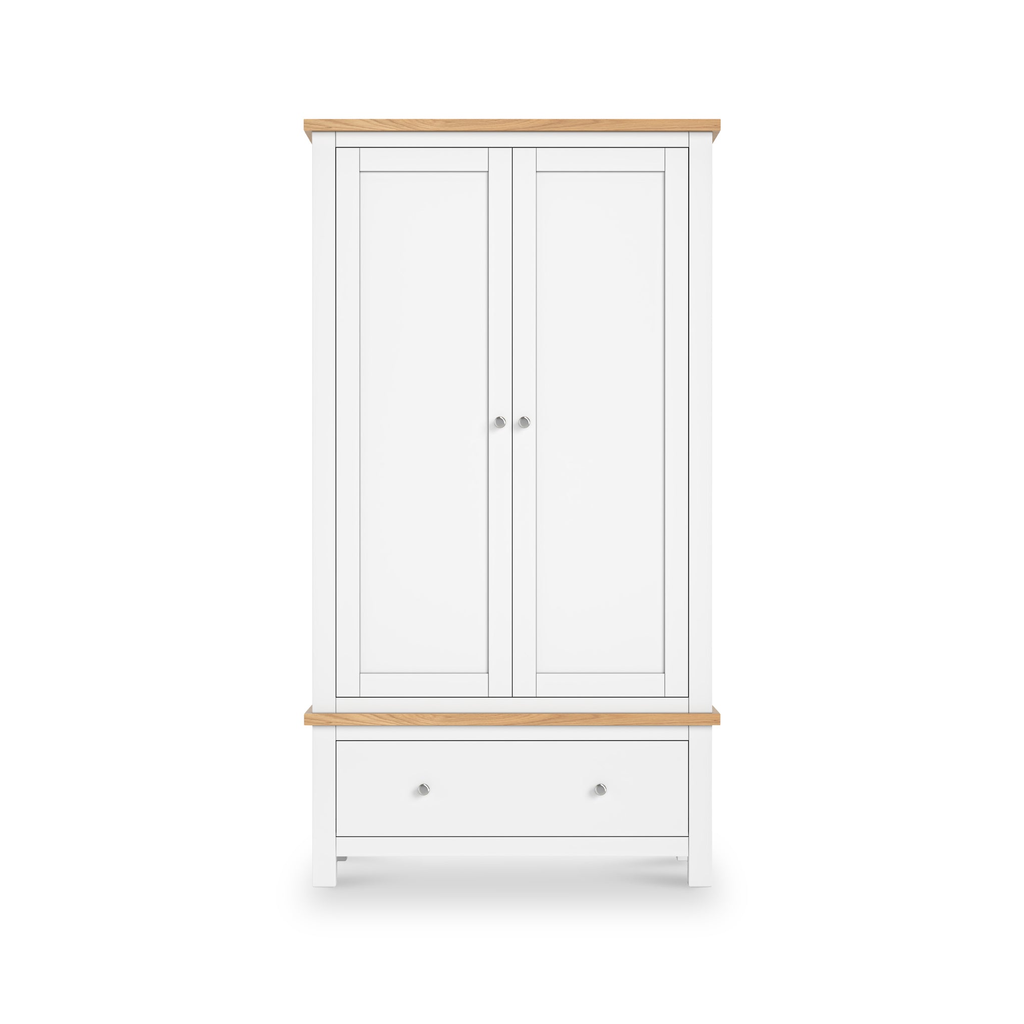 Farrow XL Double Wardrobe with Drawer | White Cream Grey | Roseland
