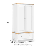 Farrow-XL-Double-Wardrobe-w-Drawer-white from Roseland Furniture