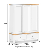 Farrow-XL-Triple-Wardrobe-w-2Drawer-white from Roseland Furniture