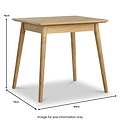Flintham Oak 80cm Bistro Dining Table Dims from Roseland Furniture