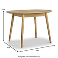 Flintham Oak 115cm Oval Dining Table Dims from Roseland Furniture