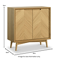 Flintham Oak 2 Door Small Cupboard Dims from Roseland Furniture