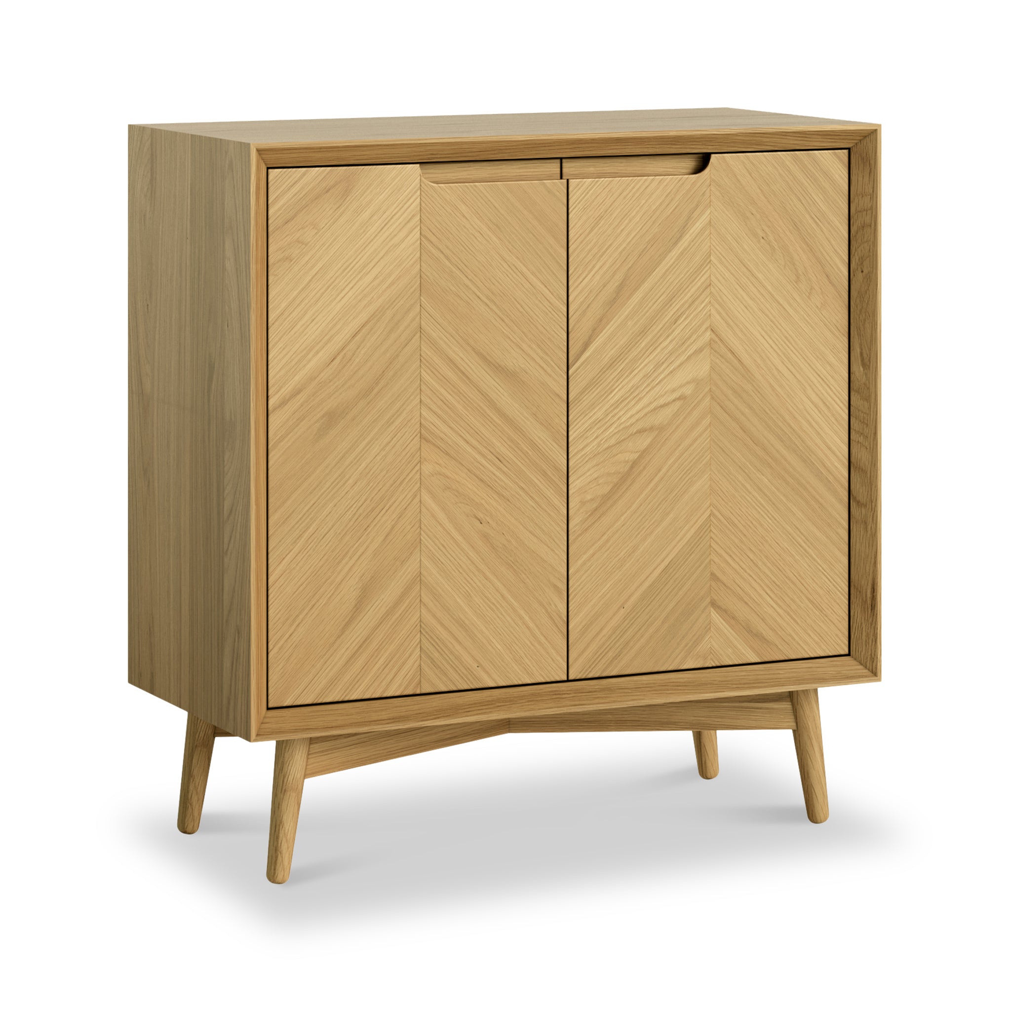 Flintham Oak Herringbone 2 Door Small Cupboard for Hallway | Roseland