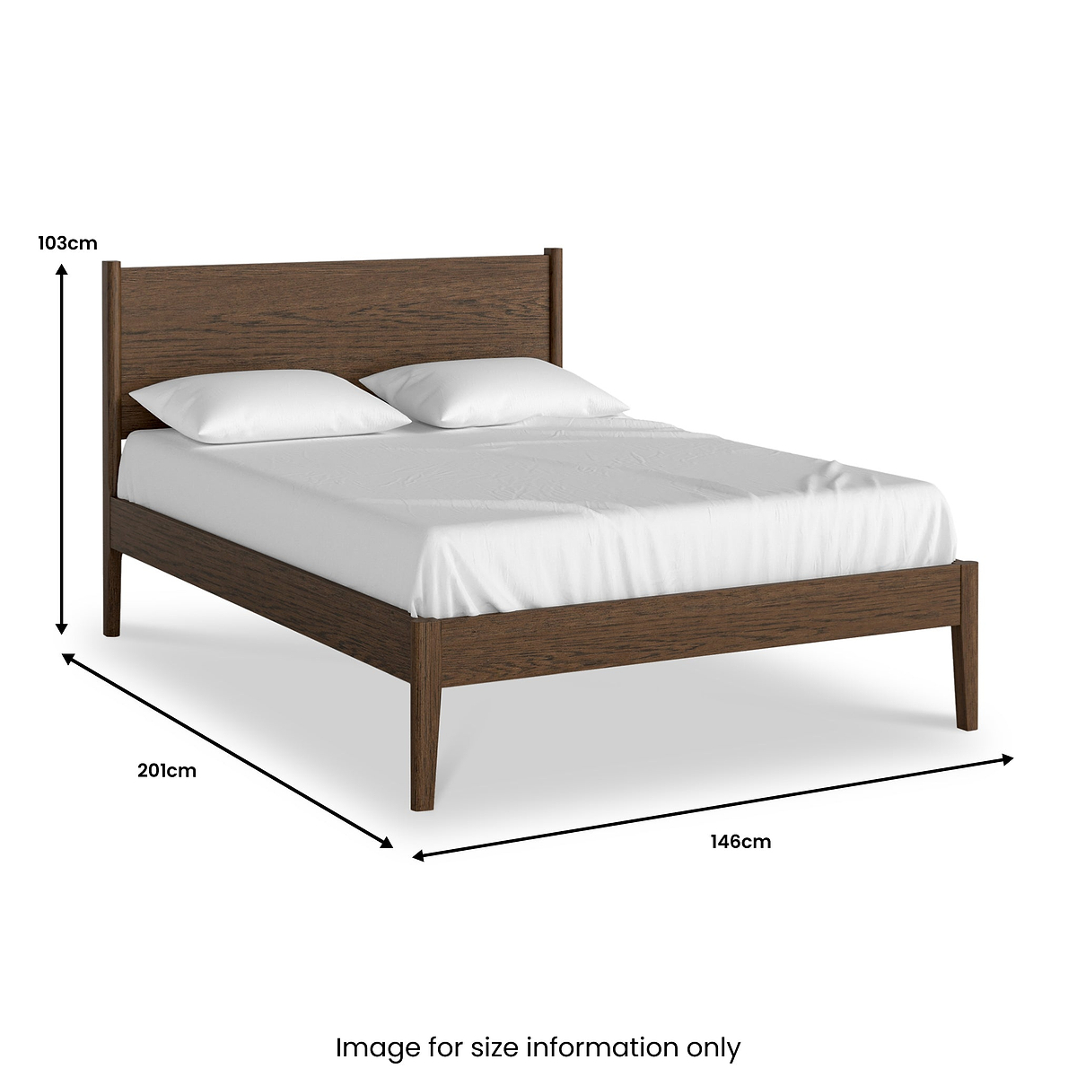 Cavell Oak Bedframe Double Brown  from Roseland Furniture