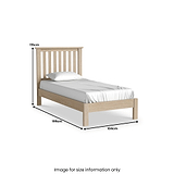 Trelan Washed Oak Bed Frame Single from Roseland Furniture