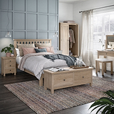 Trelan Washed Oak Bed Frame from Roseland Furniture