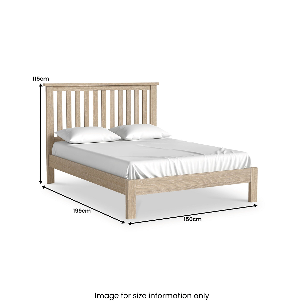 Trelan Washed Oak Bed Frame from Roseland Furniture