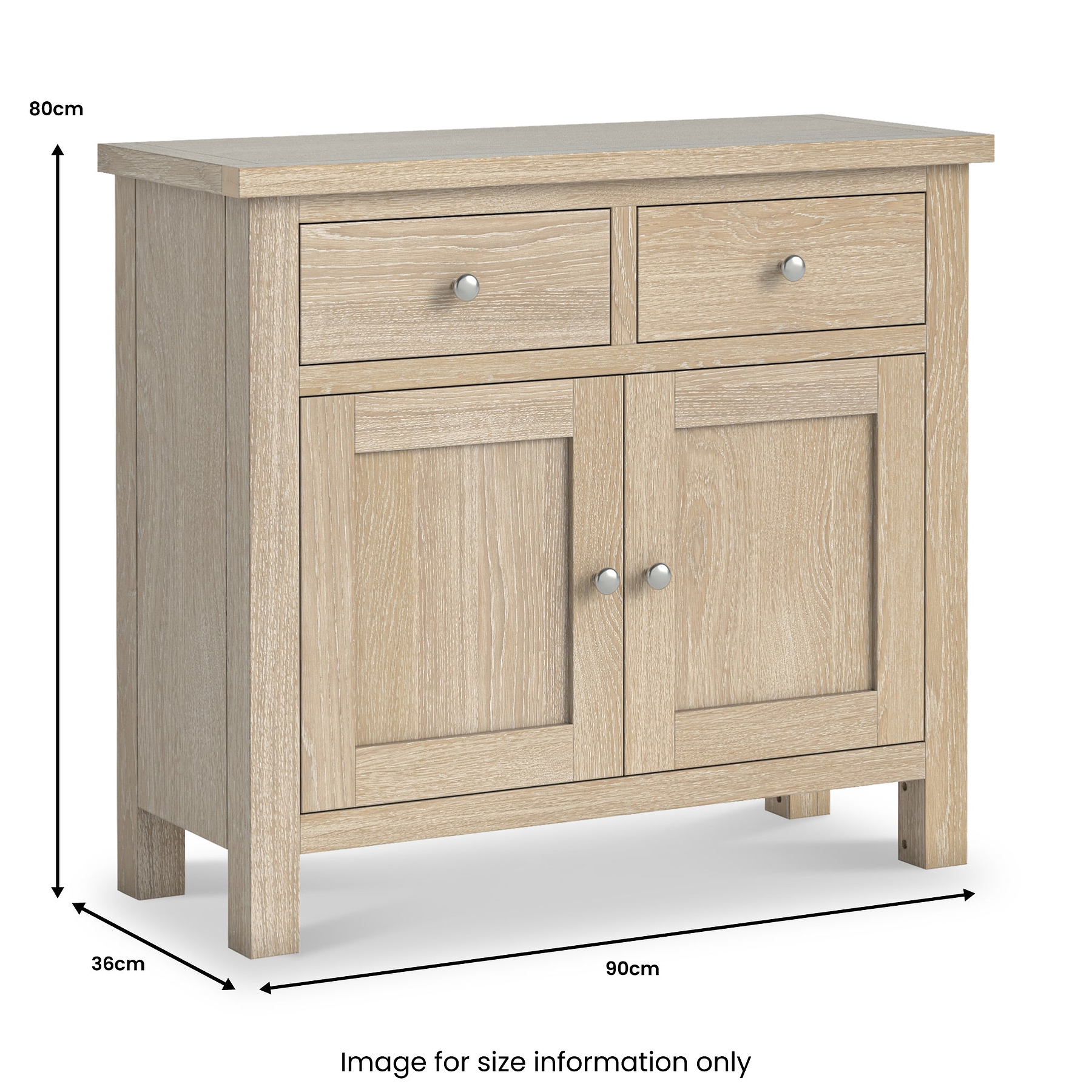 Farrow-Oak-2-Door-Small-Sideboard from Roseland Furniture