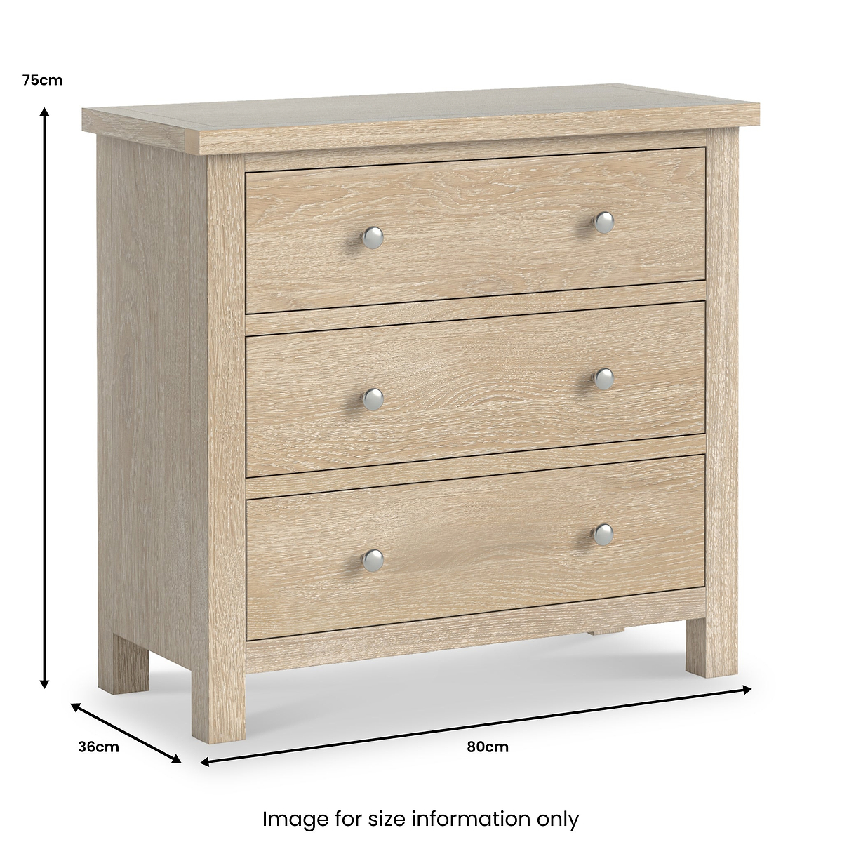 Farrow-Oak-3-Drawer-Chest from Roseland Furniture