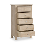Farrow Oak XL 5 Drawer Tallboy from Roseland Furniture