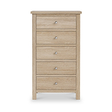 Farrow Oak XL 5 Drawer Tallboy from Roseland Furniture