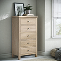 Farrow-Oak-XL-5-Drawer-Tallboy from Roseland Furniture