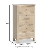 Farrow-Oak-XL-5-Drawer-Tallboy from Roseland Furniture