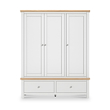 Farrow XL Triple Wardrobe with 2 Drawers from Roseland Furniture