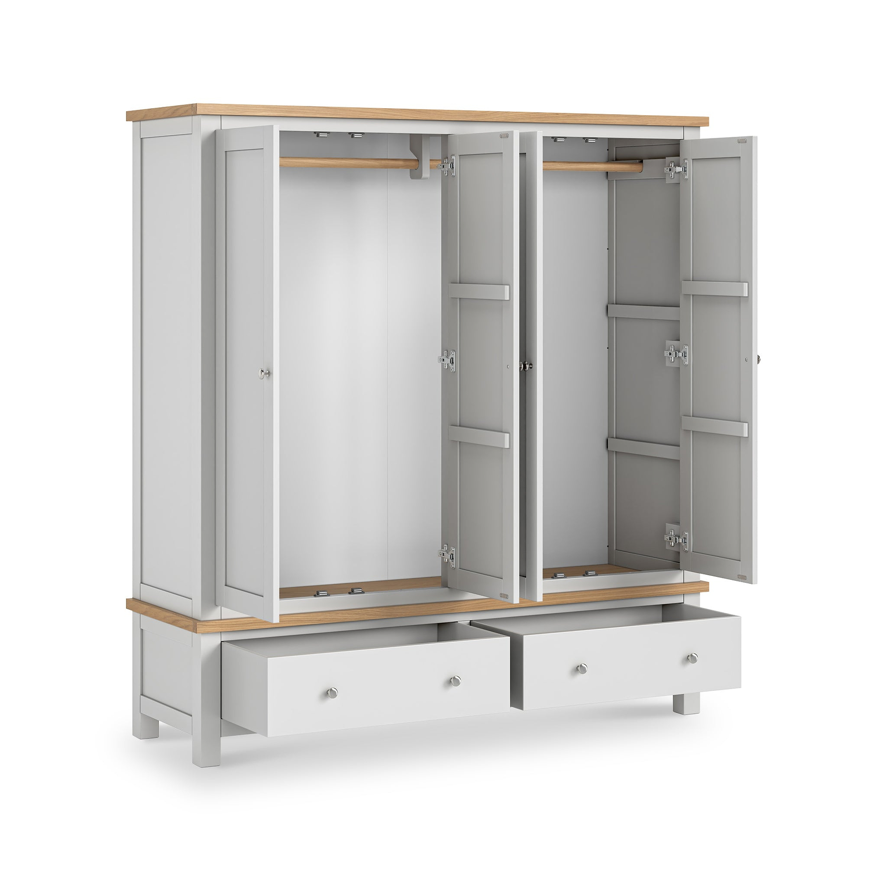 Farrow 4 Door Wardrobe Grey from Roseland Furniture