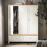 Farrow-xl-triple-wardrobe-with-2-drawers-cream from Roseland Furniture