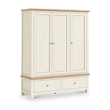 Farrow-xl-triple-wardrobe-with-2-drawers-cream from Roseland Furniture