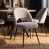 Hughes Boucle Dining Chair Grey from Roseland Furniture
