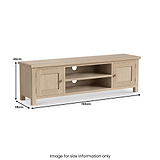 Treland Washed Oak 160cm Extra Large TV Unit from Roseland Furniture