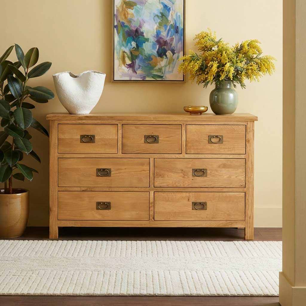 Lanner Oak 3 over 4 Drawer Chest by Roseland Furniture