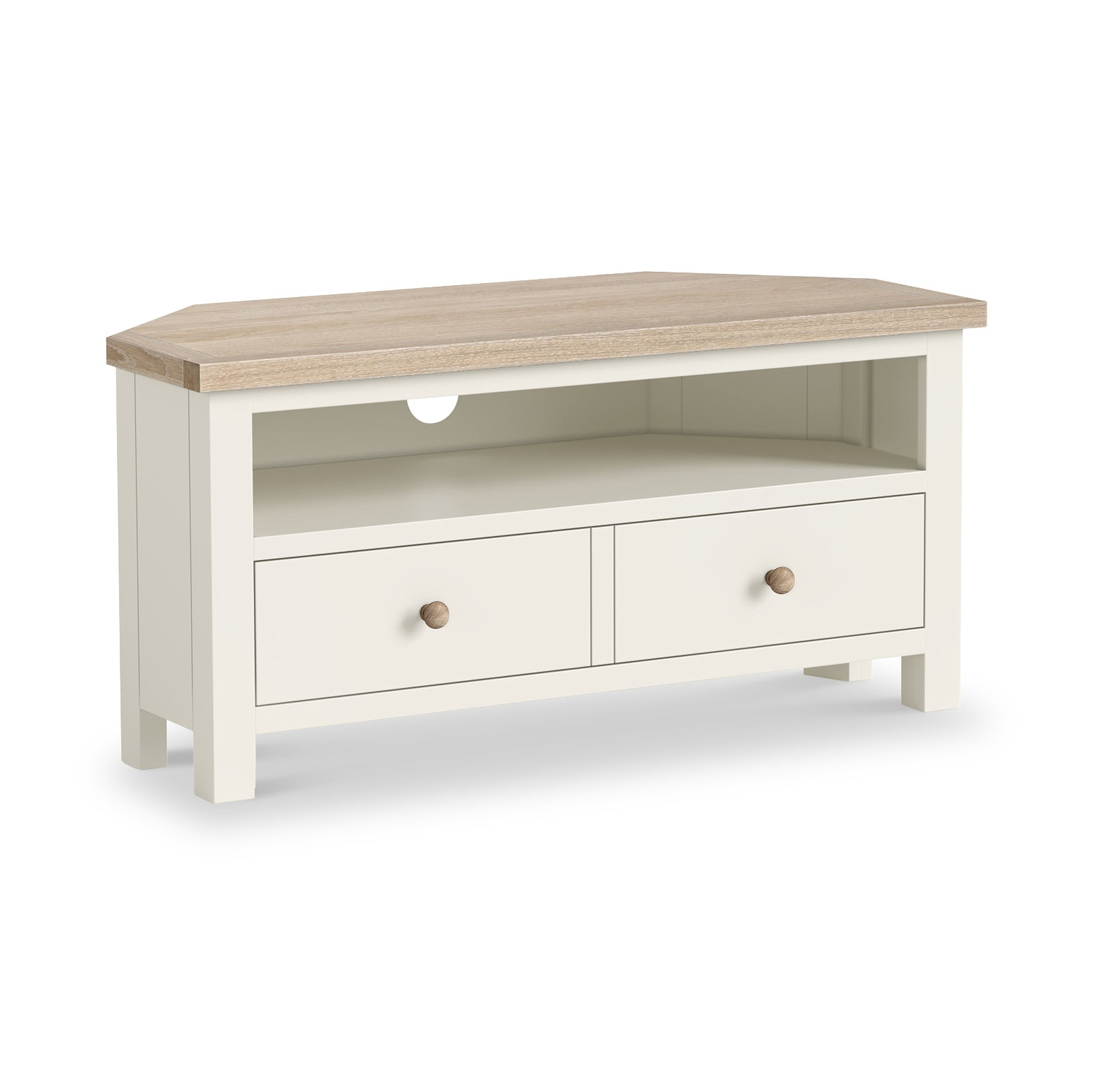 Trelan 2 Drawer Corner TV Unit Coconut from Roseland Furniture